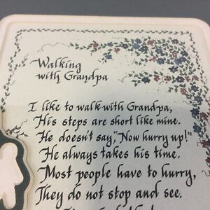 Walking With Grandpa Print Poem Grandchild Framed 11 1 2 X 9 3 4 Signed