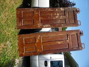 Pair Victorian Antique Raise Panel Pocket Doors H 98 X W 33 W 1 3 4 1880 S