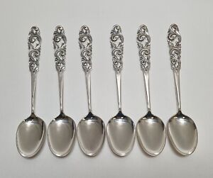 6 Solid Silver Spoons Antique Brodrene Mylius Tele Pattern 7 1 2 263 Grams 2