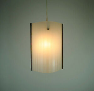 Danish Modern Pendant Lamp Teak Opaline Glass Textured Glass 50s 60s Mid Century