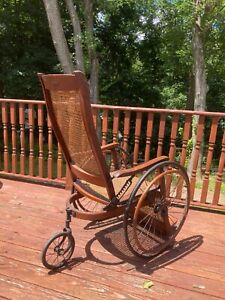Antique Cane Back Wheelchair Cir 1860 1910 Excellent Museum Quality Condition