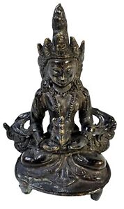 Primitive Buddhist Deity Amitabha Made In The Lost Wax Process Bronze 4 5 