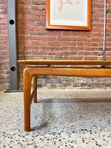 1950s Solid Teak Coffee Table By Peter Hvidt