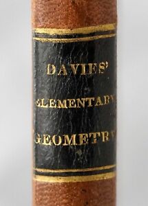 1847 Davies Elementary Geometry By Charles Davies Leather