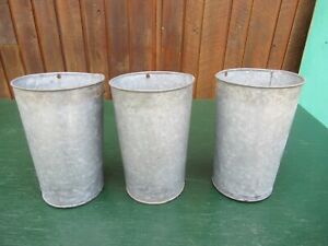 Great Old 3 Maple Syrup Sap Pail Buckets Flower Planters Craft Home Decoration