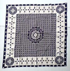 Exceptional Antique Cotton Table Mat Modernist Geometric Pattern Czech 
