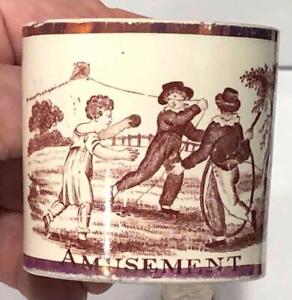 Antique Staffordshire Creamware Child S Mug Amusement C 1815