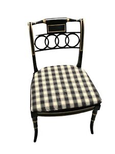 Baker Furniture Dining Or Side Chair English Regency Style Black Lacquer