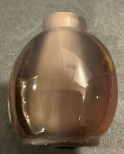 Chinese Finely Carved Agate Snuff Bottle Without Stopper