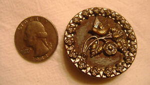 Antique Large Metal Button With Bird 1 1 2 