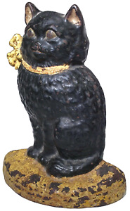 Hubley Early 20th C American Antique Hnd Painted Standing Cat Cast Iron Doorstop