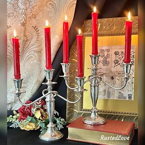Sterling Silver Towle Candelabras 3 Arm Vintage Candle Holders Discounted 