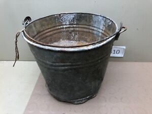 Vintage Galvanized Pail Bucket With Handle