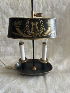 Vintage Italian Tole Bouillotte Lamp French Hollywood Regency 1950s Toleware