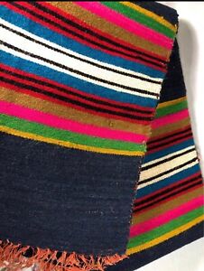 Antique Mexican Saltillo Blanket 49 X 72 