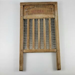 Antique Wooden Washboard National Washboard Co No 701 Great Patina