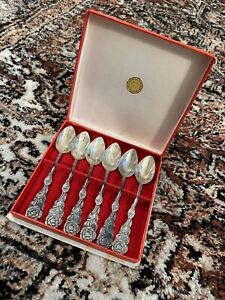 Vintage Silver 900 Spoons Set Of 6 159g Nieuwpoort Silverworks Holland