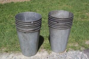 6 Great Large Galvanized Sap Buckets Vintage Maple Syrup 