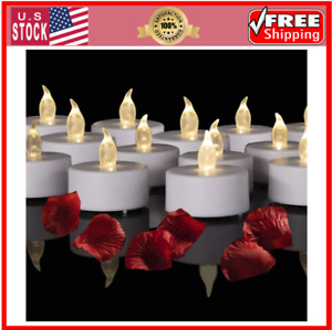 Battery Operated Led Tea Lights 24pack Flameless Votive Candles Lamp Realistic