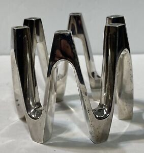 Tjorn By Dansk Silverplate Candle Holder 12 Light Ring Shaped Wave Design 3319