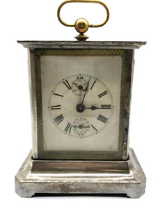 Beautiful Antique Used Old Coach Clock Europe 19th Century S 13 5 10 15 Cm Gift