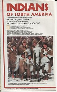1982 Indians Of South America National Geographic Map Vg