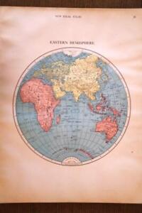 1908 Rare Antique Mcnally Atlas Map Of The Eastern Hemisphere Excellent Detail