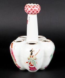 Antique Chinese Famille Rose Porcelain Tulip Vase Tongzhi Four Character Mark