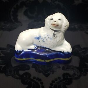 Antique Staffordshire Poodle Dog Mid 19th Century C 1850 Small Miniature