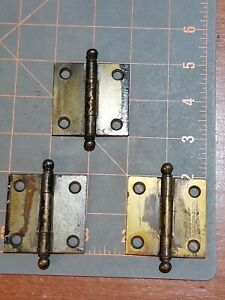 3 Vintage 2 X 1 7 8 Hinges Cannon Ball Tip Stanley Sweetheart 