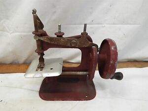Antique Stitch Mistress Miniature Cast Iron Toy Sewing Machine Hand Crank
