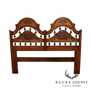 Thomasville French Country Style Vintage Oak Full Or Queen Headboard