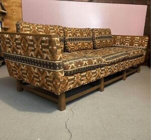Mid Century Modern 3 Cushion Sofa Jack Lenor Larsen Style 