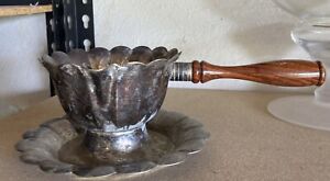 Vintage Silver Plated Brandy Warmer Spout Fluted Sides