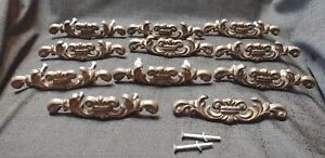 Cast Iron Antique Victorian Style Drawer Pull Door Handles Lot Of 11 Vintage