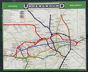1908 Uerl Johnson Riddle Antique London Underground Map Rare 2nd Map Published