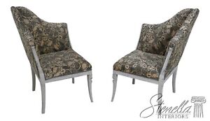 62957ec Pair Hollywood Regency Custom Upholstered Fireside Chairs