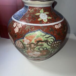 Antique Japanese Oriental Porcelain Arita Vase Large
