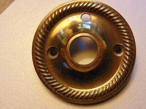 Vintage Heavy Cast Brass Door Knob Rosette Back Plate 2 5 Diameter