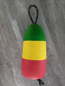 Large Hand Painted Maine Rasta Buoy W Rope Lobster Trap Pot Float Marley Reggae