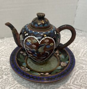 Antique Chinese Republic Period Cloissone Small Teapot Lot