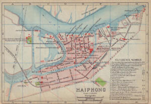 Haiphong Antique Town City Plan Hai Phong Vietnam 1917 Old Map Chart