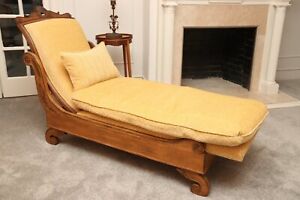 Vintage French Empire Style Adjustable Canape Sofa Chaise Lounge