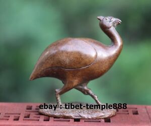 5 5 Cm China 100 Pure Bronze Life Like Birds Ostrich Cassowary Animal Sculpture