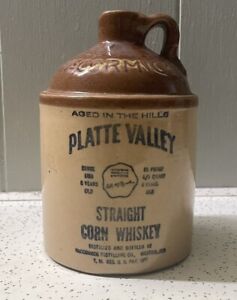 Mccormick Corn Whiskey Stone Jug Empty Platte Valley Made In Usa 1971 Farmhouse