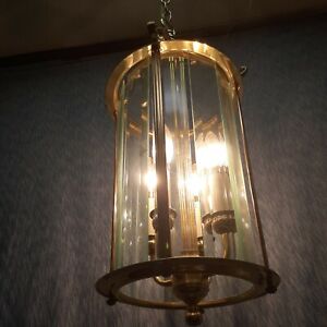 Vintage Traditional Brass Foyer Chandelier Lamp 4 Candle Light 24 T X 10 Dia