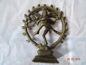 Vintage Solid Copper Hindu Tribal Dancing God Shiva Natraj Statue Figurine A2