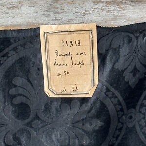 21x14 5 Antique Black Silk Sample From France French Fabric Material Old Cloth