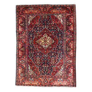 Antique Oriental Farahan Sarouk Wool Rug