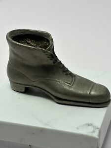 Antique Victorian Shoe Boot Figural Pin Cushion Metal Sewing Tool Pincushion